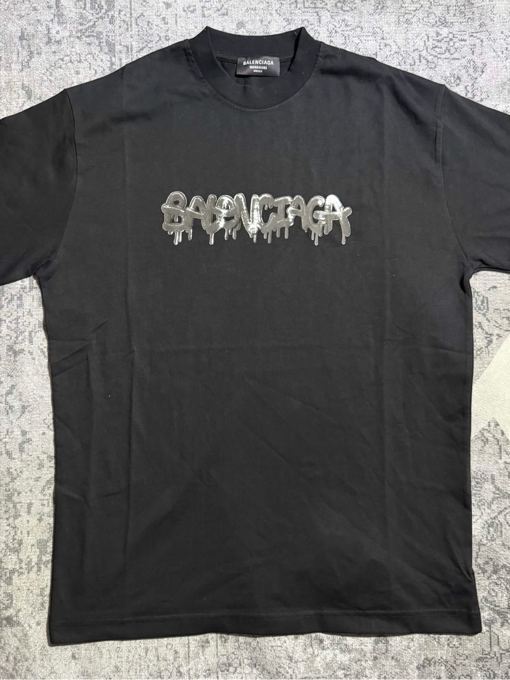Balenciaga Slime Drip Logo Black Tee Size XS